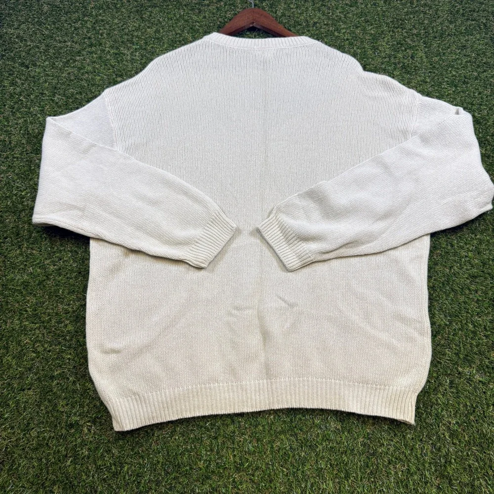 J.Crew Vintage Made in Italy 100% Lambswool Crewneck Sweater Oatmeal Cream Men L